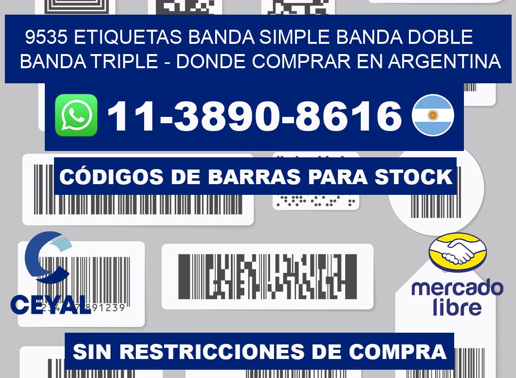 9535 etiquetas banda simple banda doble banda triple - Donde Comprar en Argentina