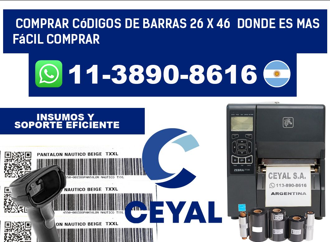 Comprar códigos de barras 26 x 46  Donde es mas fácil comprar