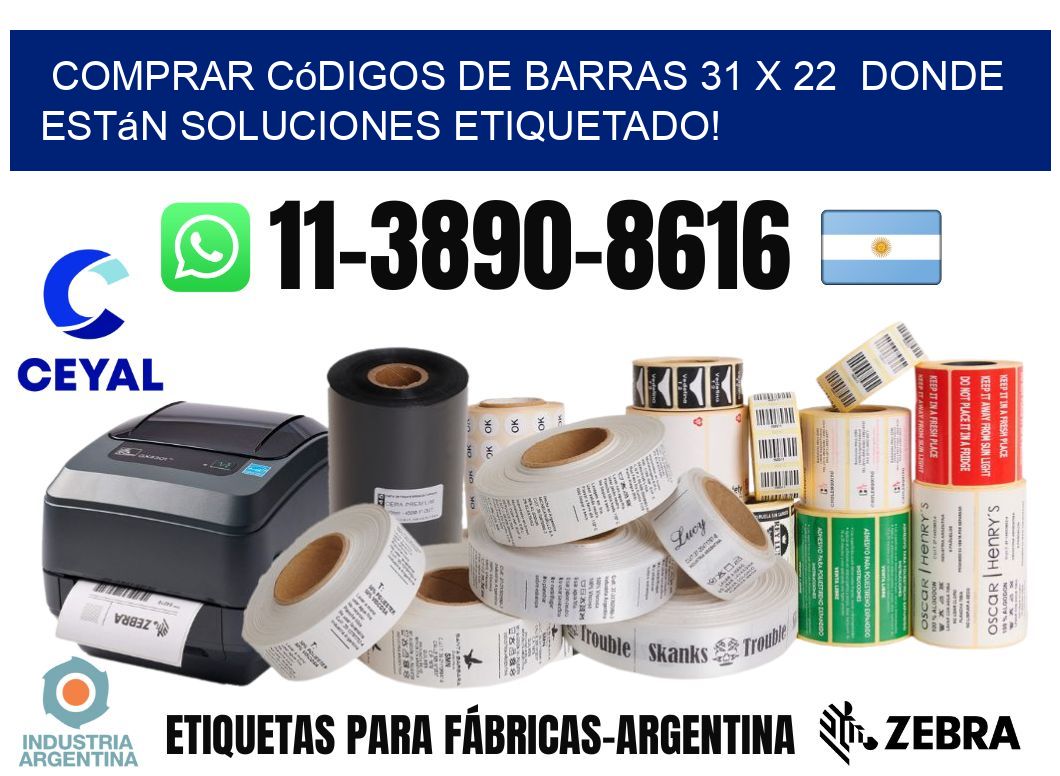 Comprar códigos de barras 31 x 22  donde están soluciones etiquetado!