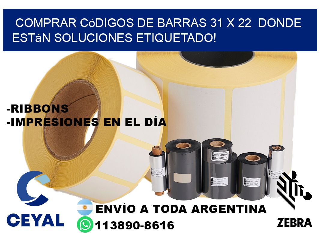 Comprar códigos de barras 31 x 22  donde están soluciones etiquetado!