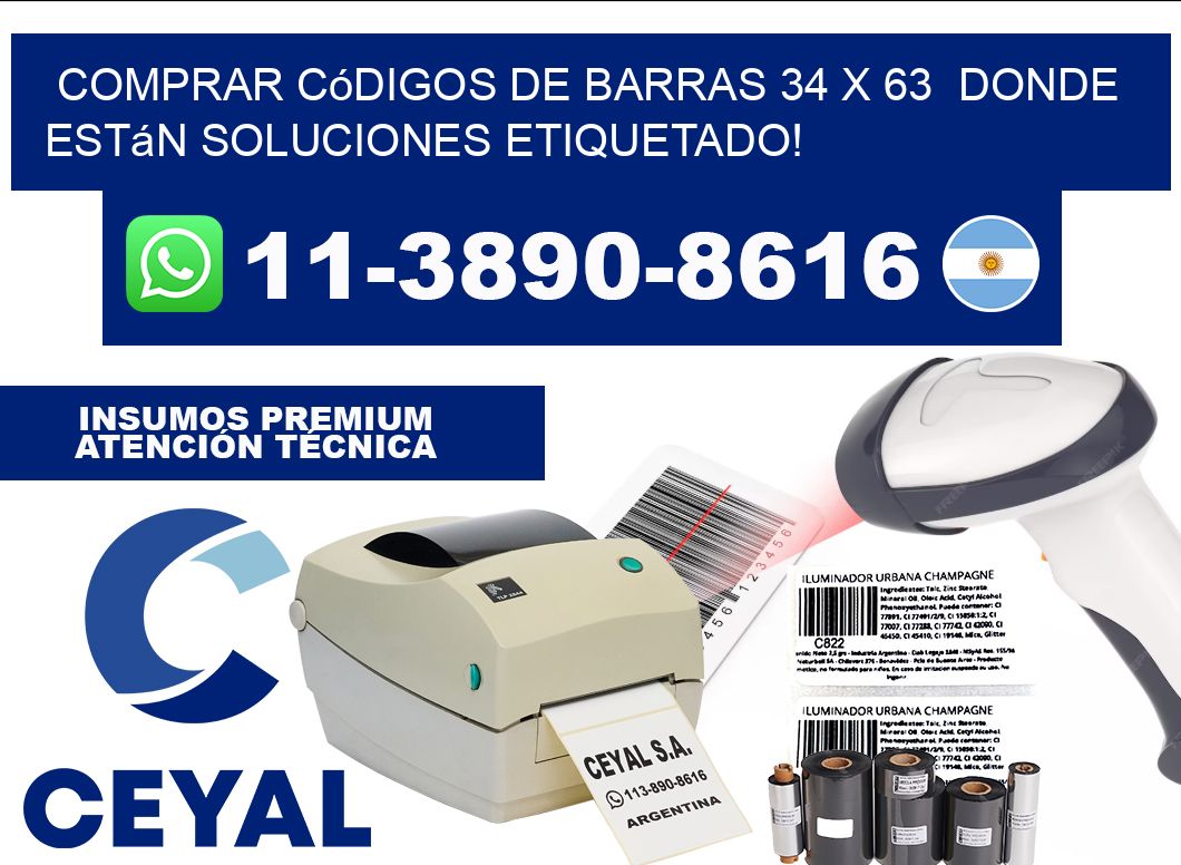 Comprar códigos de barras 34 x 63  donde están soluciones etiquetado!