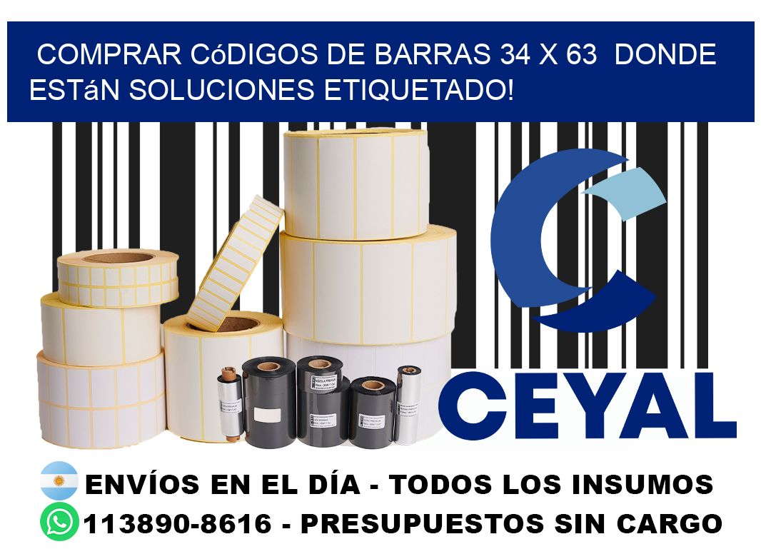 Comprar códigos de barras 34 x 63  donde están soluciones etiquetado!