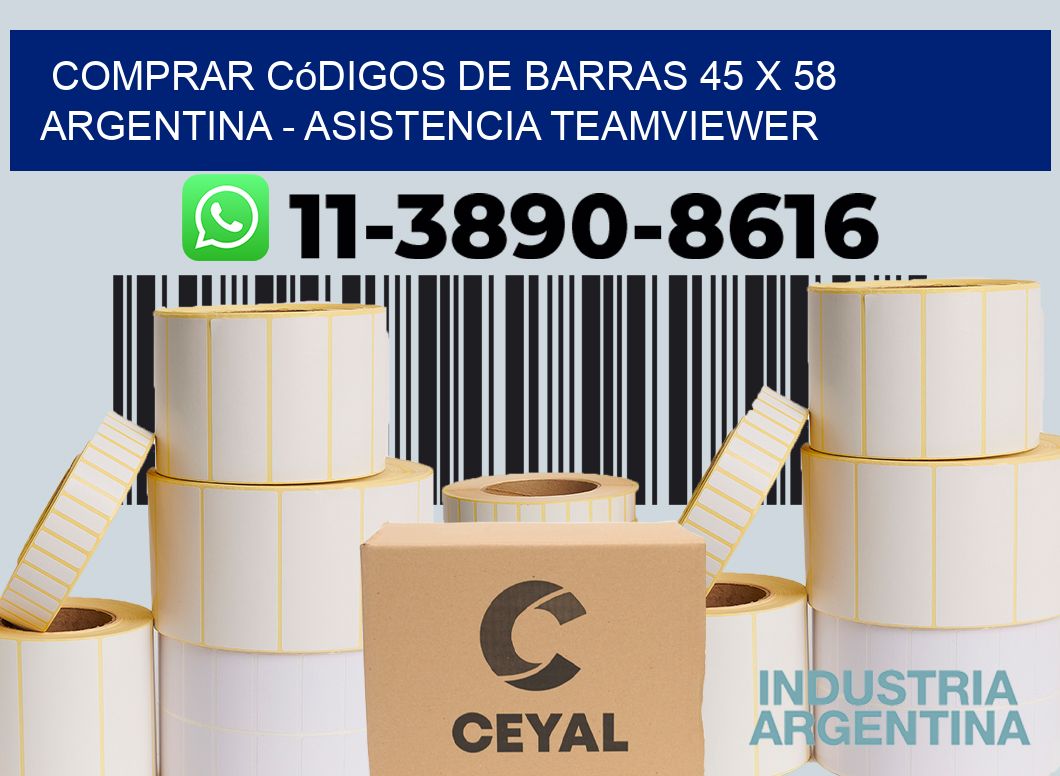 Comprar códigos de barras 45 x 58 argentina - asistencia teamviewer