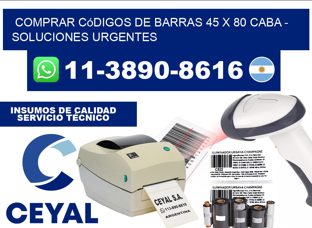 Comprar códigos de barras 45 x 80 CABA - soluciones urgentes