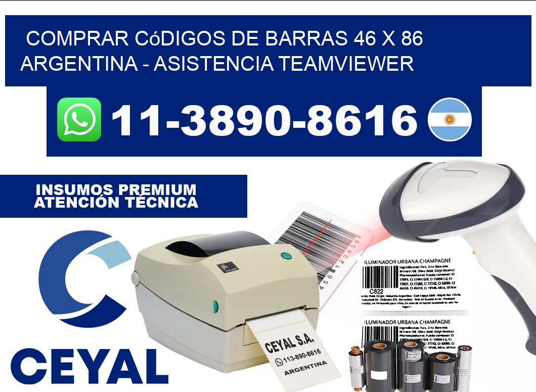Comprar códigos de barras 46 x 86 argentina - asistencia teamviewer
