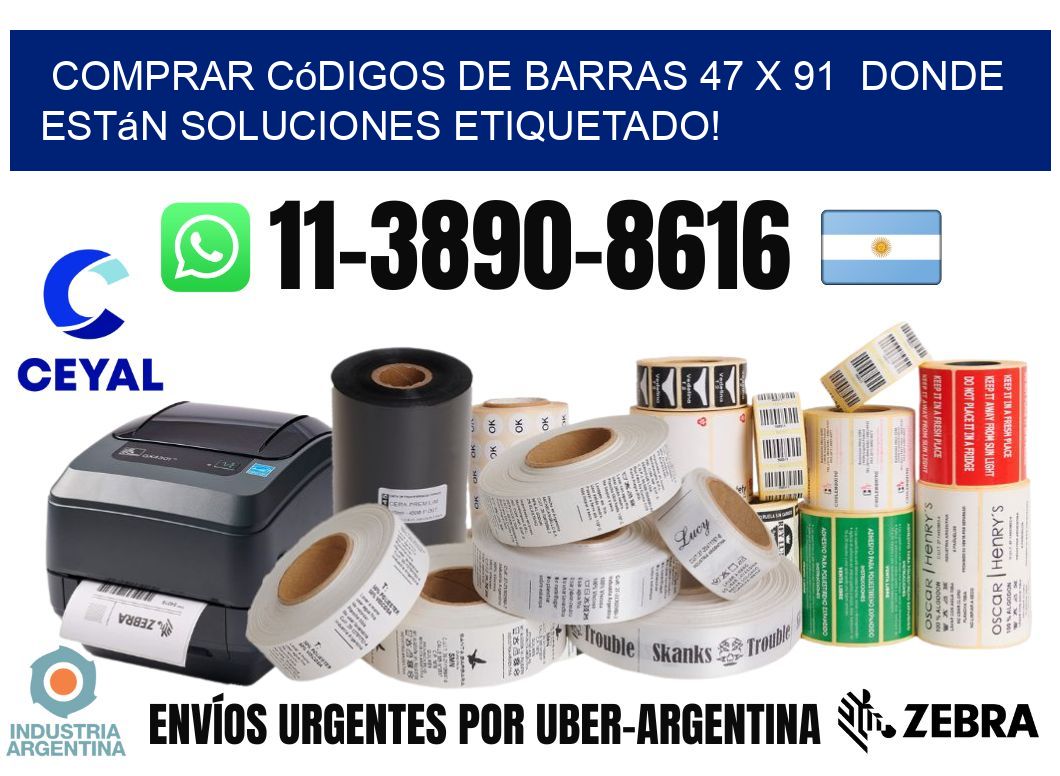 Comprar códigos de barras 47 x 91  donde están soluciones etiquetado!