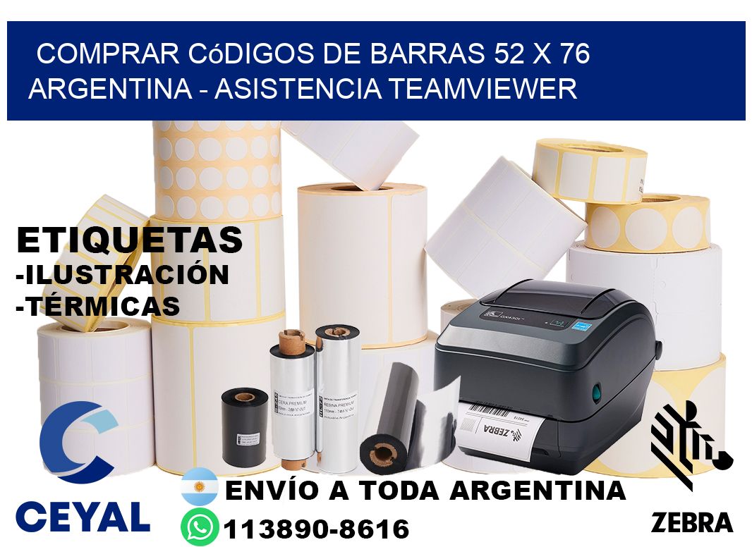 Comprar códigos de barras 52 x 76 argentina - asistencia teamviewer