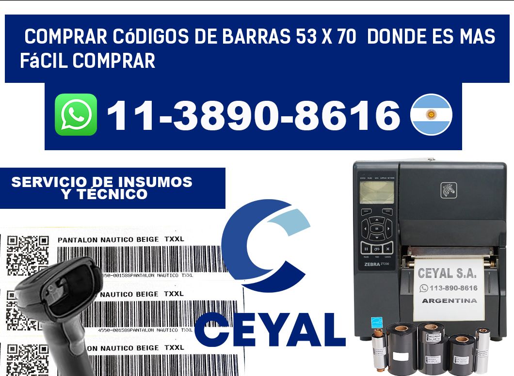 Comprar códigos de barras 53 x 70  Donde es mas fácil comprar