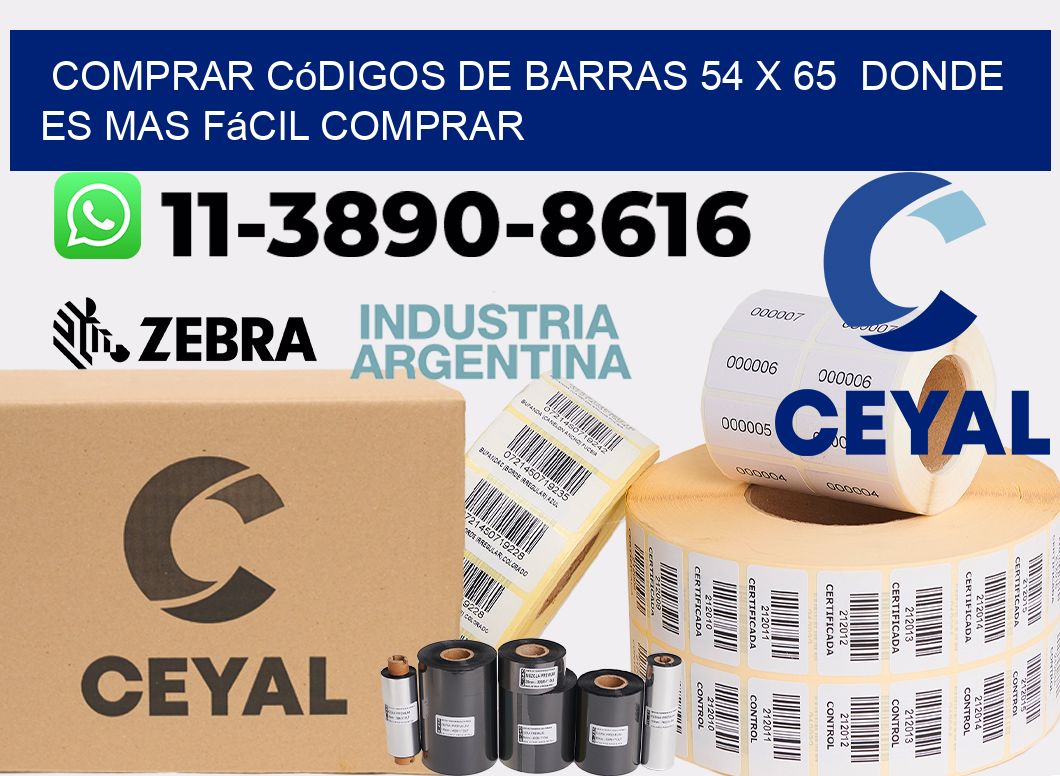 Comprar códigos de barras 54 x 65  Donde es mas fácil comprar
