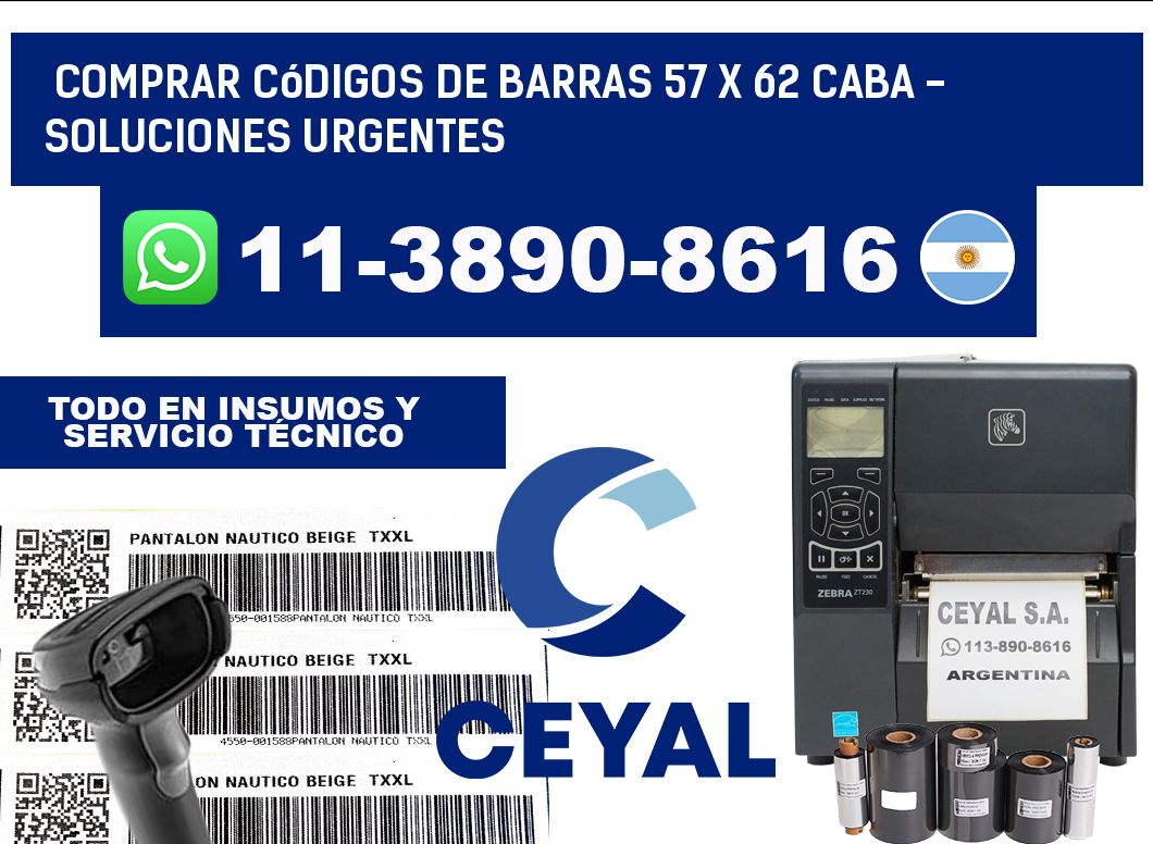 Comprar códigos de barras 57 x 62 CABA - soluciones urgentes