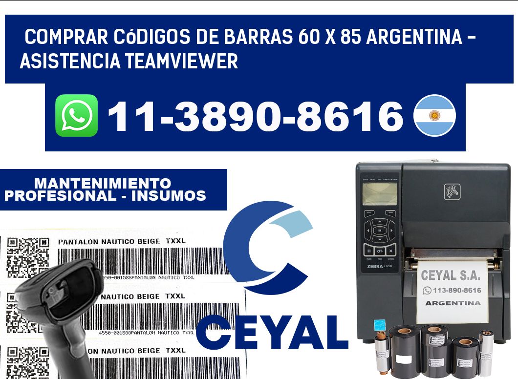 Comprar códigos de barras 60 x 85 argentina - asistencia teamviewer