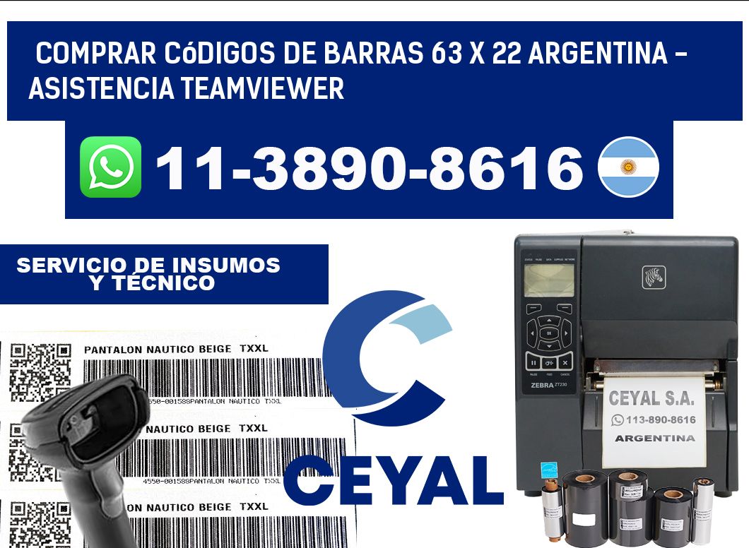 Comprar códigos de barras 63 x 22 argentina - asistencia teamviewer
