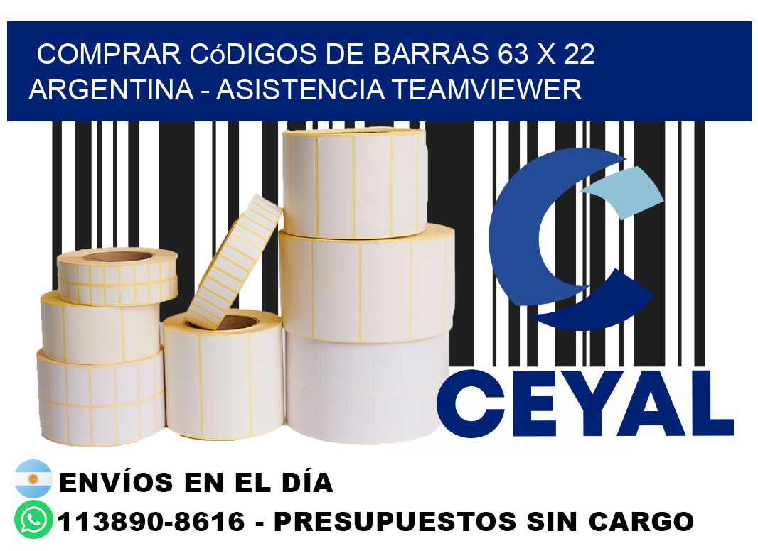 Comprar códigos de barras 63 x 22 argentina - asistencia teamviewer