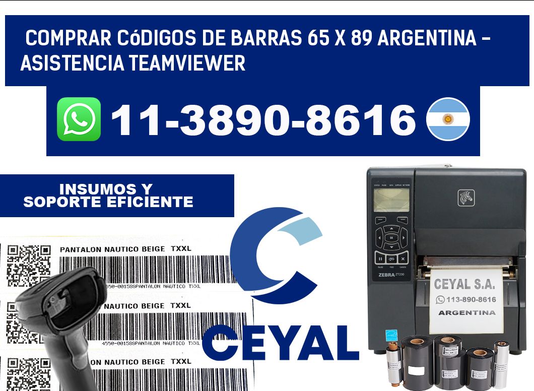 Comprar códigos de barras 65 x 89 argentina - asistencia teamviewer