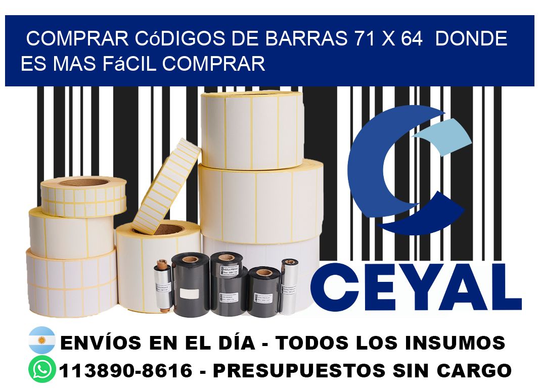 Comprar códigos de barras 71 x 64  Donde es mas fácil comprar