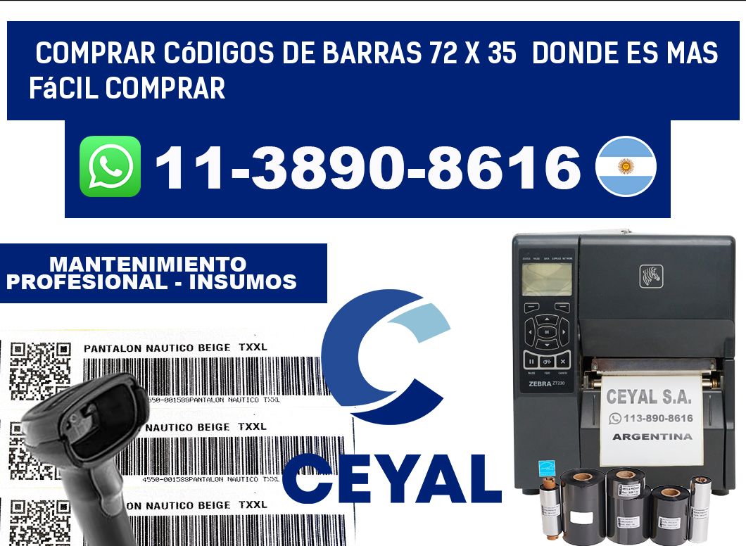 Comprar códigos de barras 72 x 35  Donde es mas fácil comprar