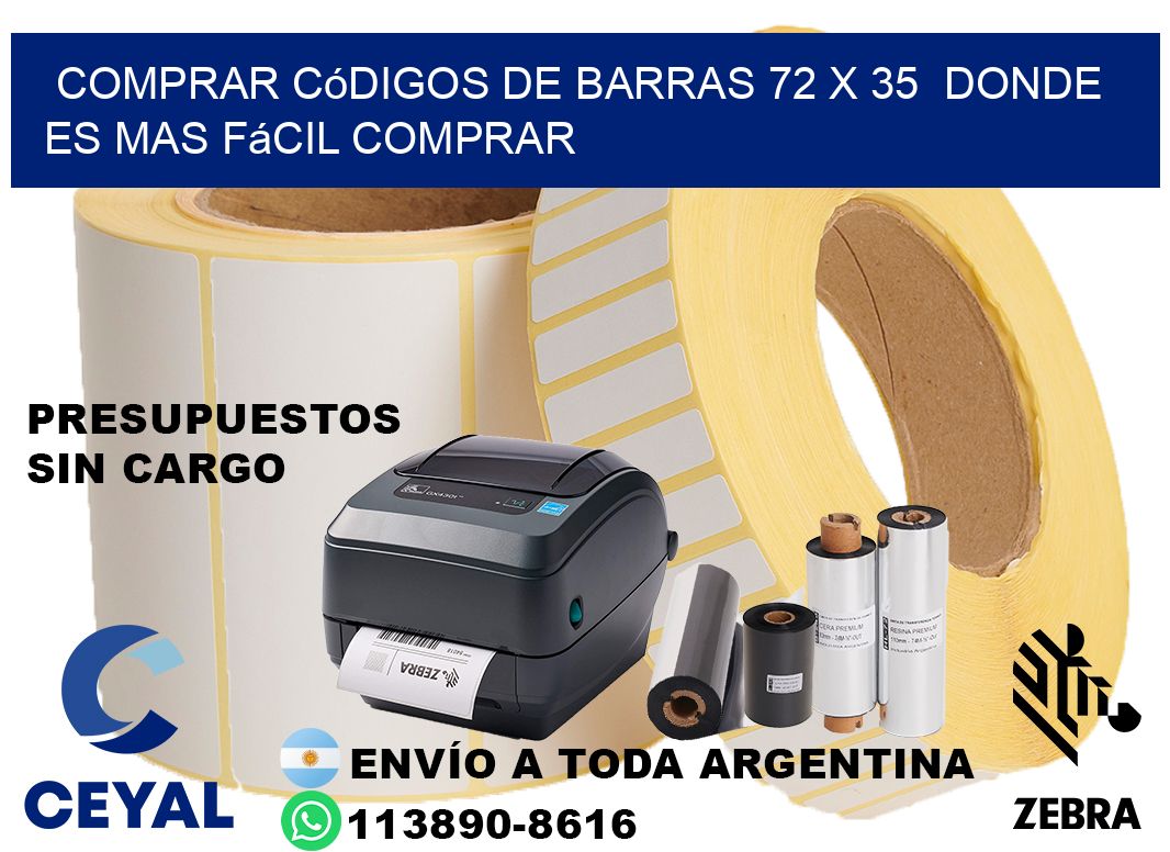 Comprar códigos de barras 72 x 35  Donde es mas fácil comprar