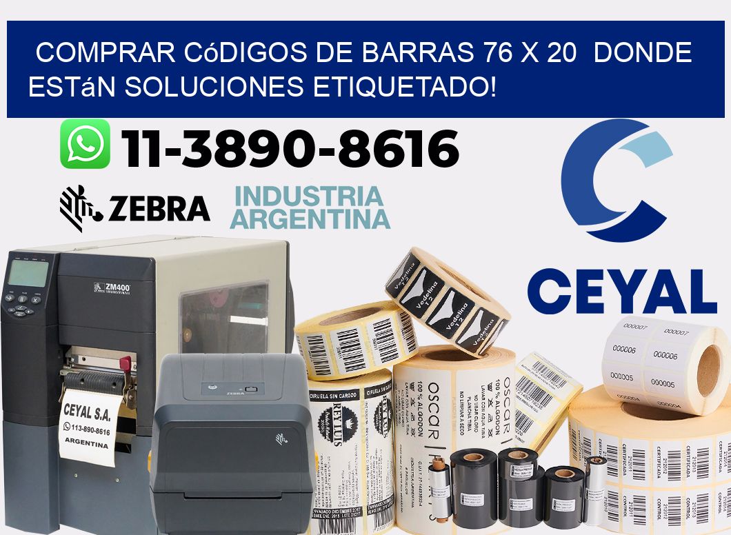 Comprar códigos de barras 76 x 20  donde están soluciones etiquetado!