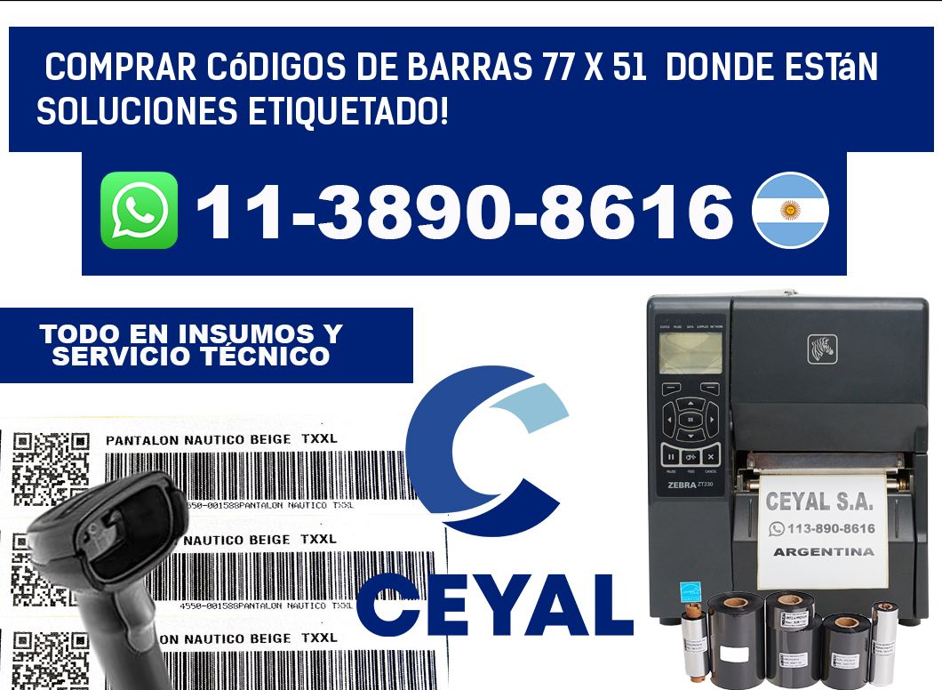 Comprar códigos de barras 77 x 51  donde están soluciones etiquetado!