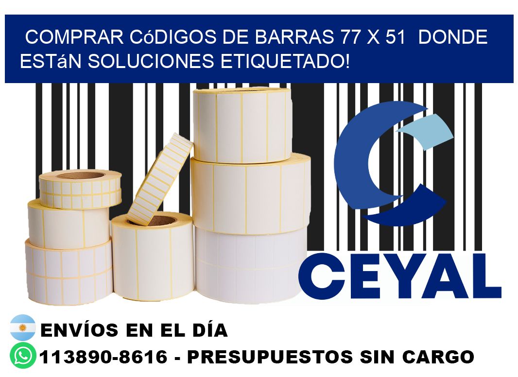 Comprar códigos de barras 77 x 51  donde están soluciones etiquetado!