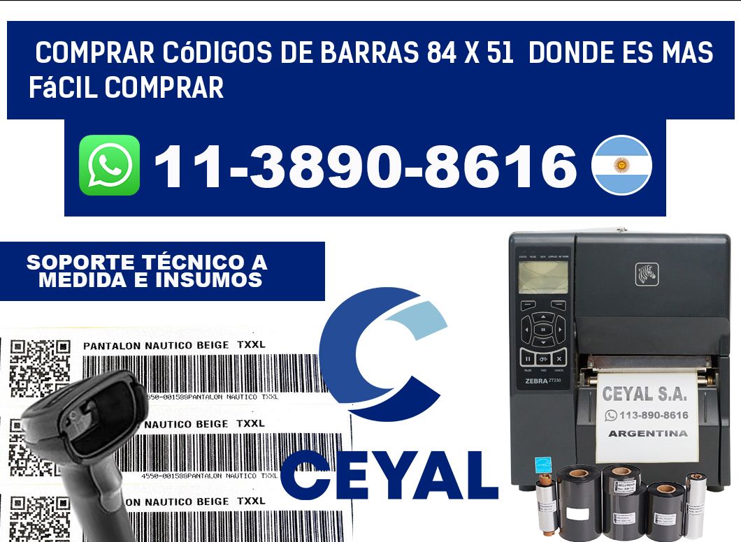 Comprar códigos de barras 84 x 51  Donde es mas fácil comprar