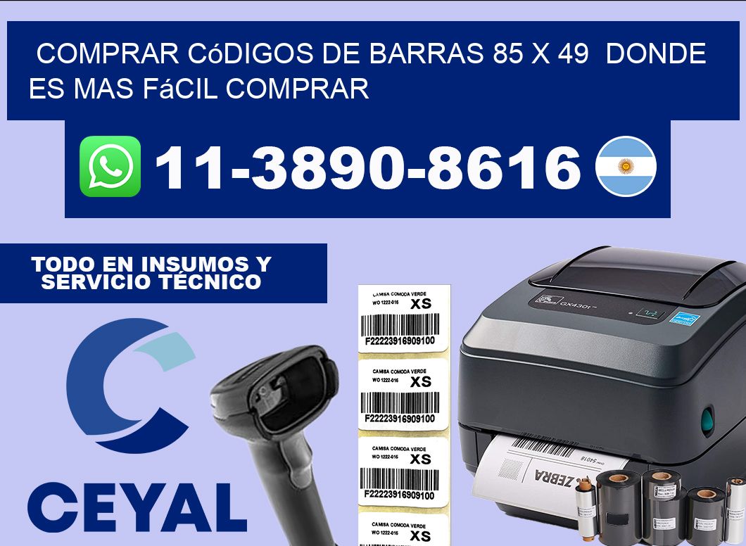 Comprar códigos de barras 85 x 49  Donde es mas fácil comprar