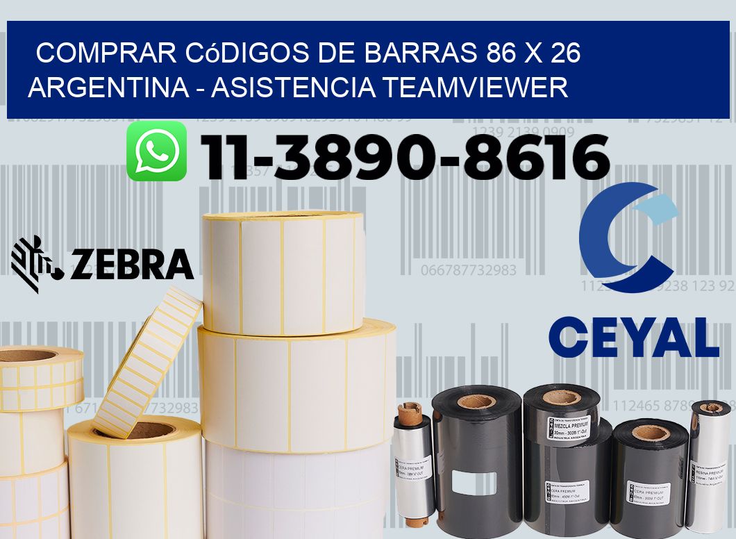 Comprar códigos de barras 86 x 26 argentina - asistencia teamviewer