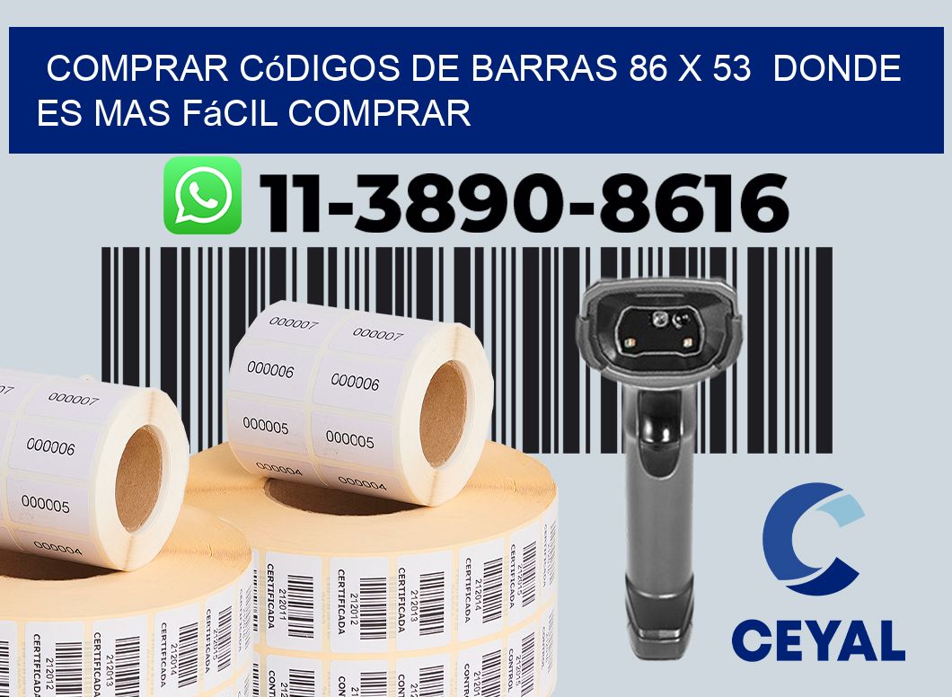 Comprar códigos de barras 86 x 53  Donde es mas fácil comprar