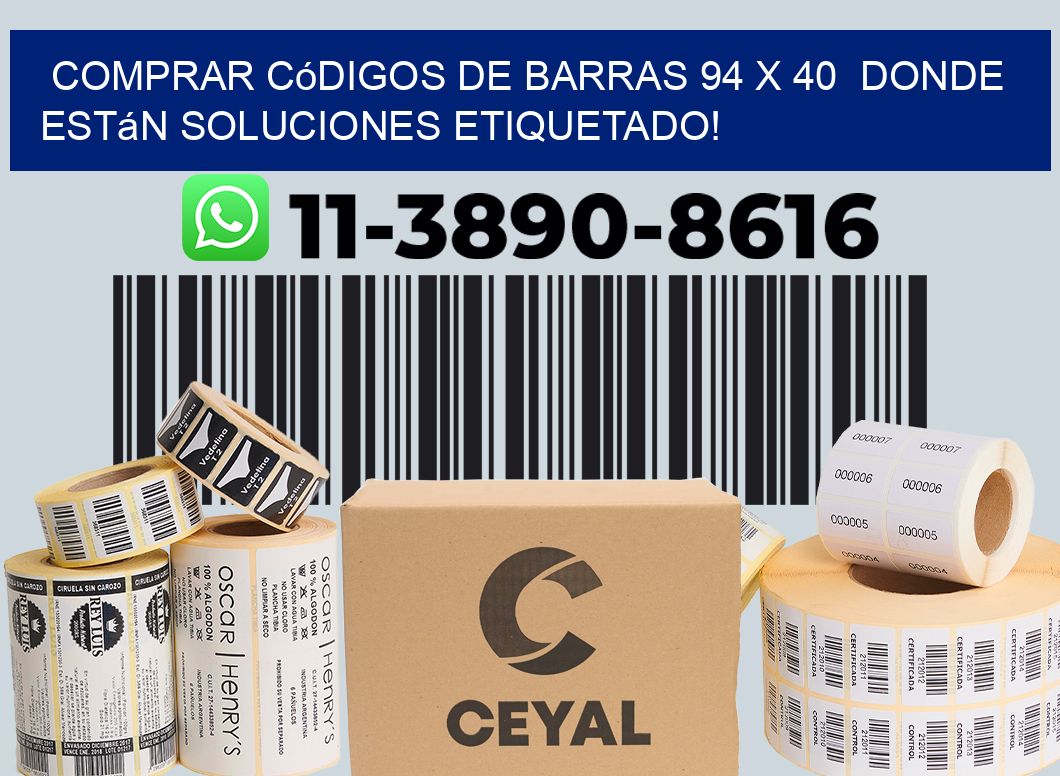 Comprar códigos de barras 94 x 40  donde están soluciones etiquetado!