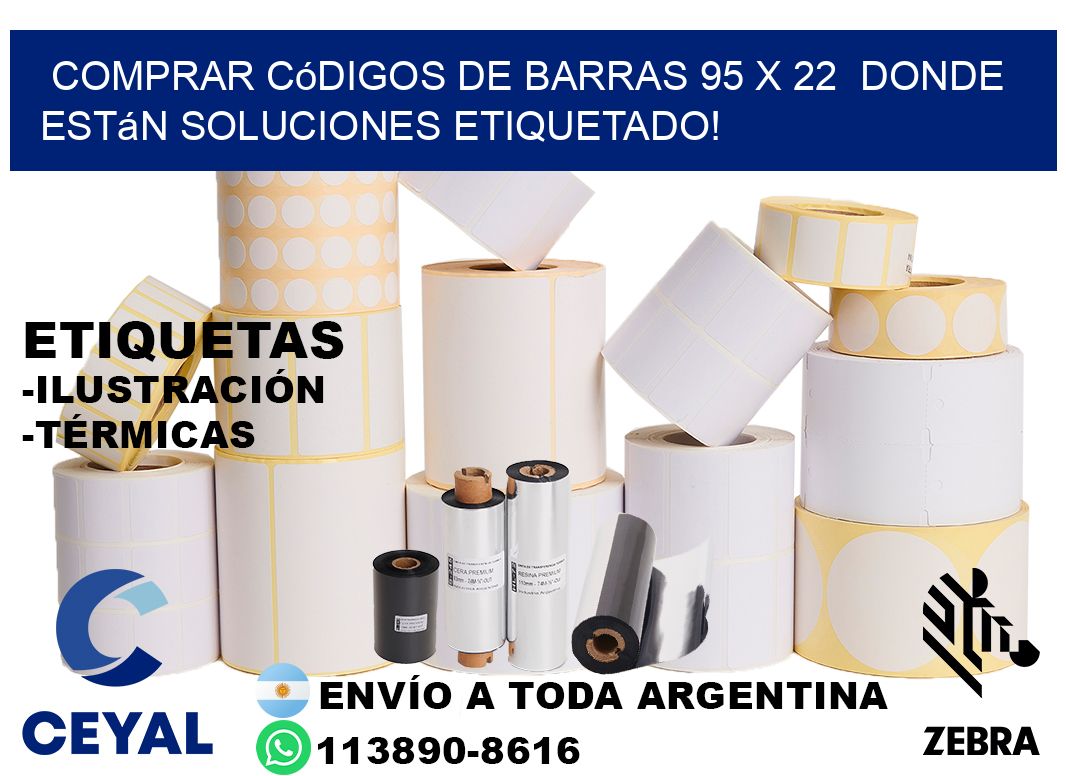 Comprar códigos de barras 95 x 22  donde están soluciones etiquetado!