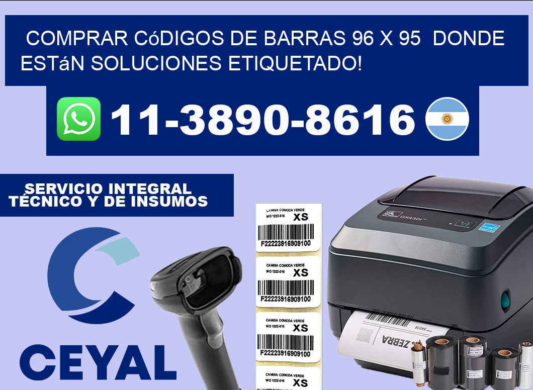 Comprar códigos de barras 96 x 95  donde están soluciones etiquetado!
