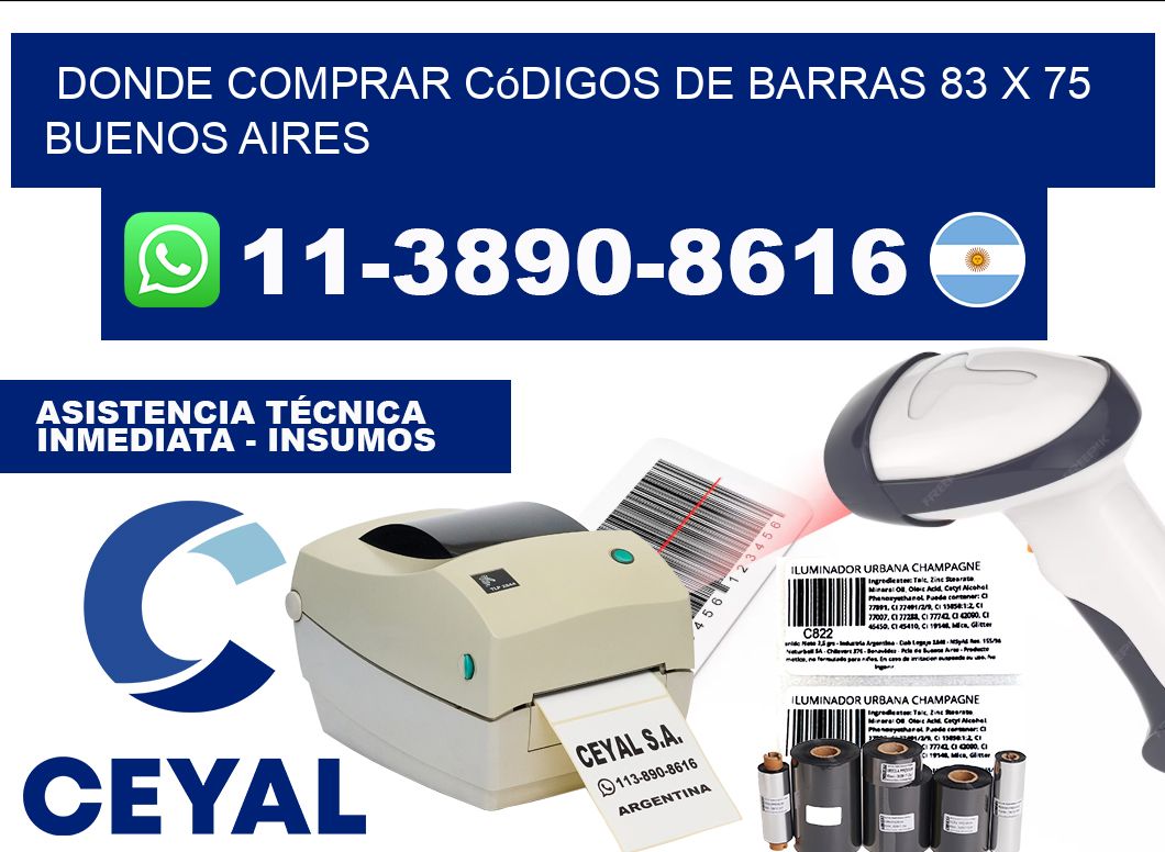 Donde Comprar códigos de barras 83 x 75  Buenos Aires