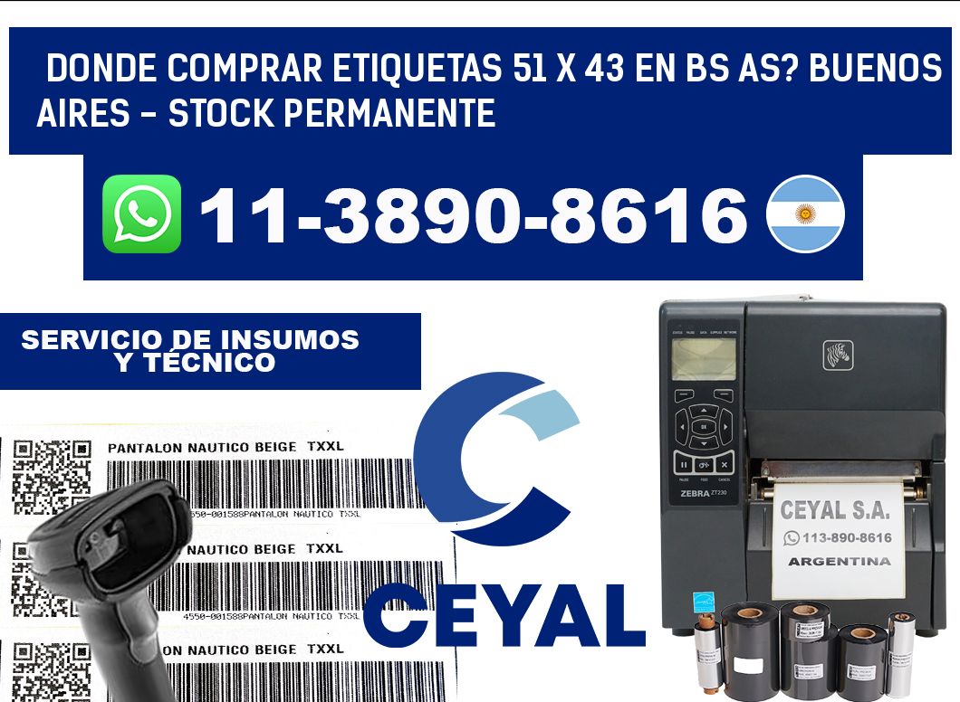 Donde Comprar etiquetas 51 x 43 en BS AS? Buenos Aires - Stock permanente