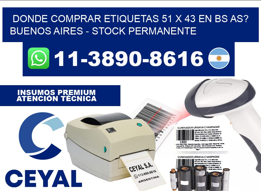 Donde Comprar etiquetas 51 x 43 en BS AS? Buenos Aires - Stock permanente