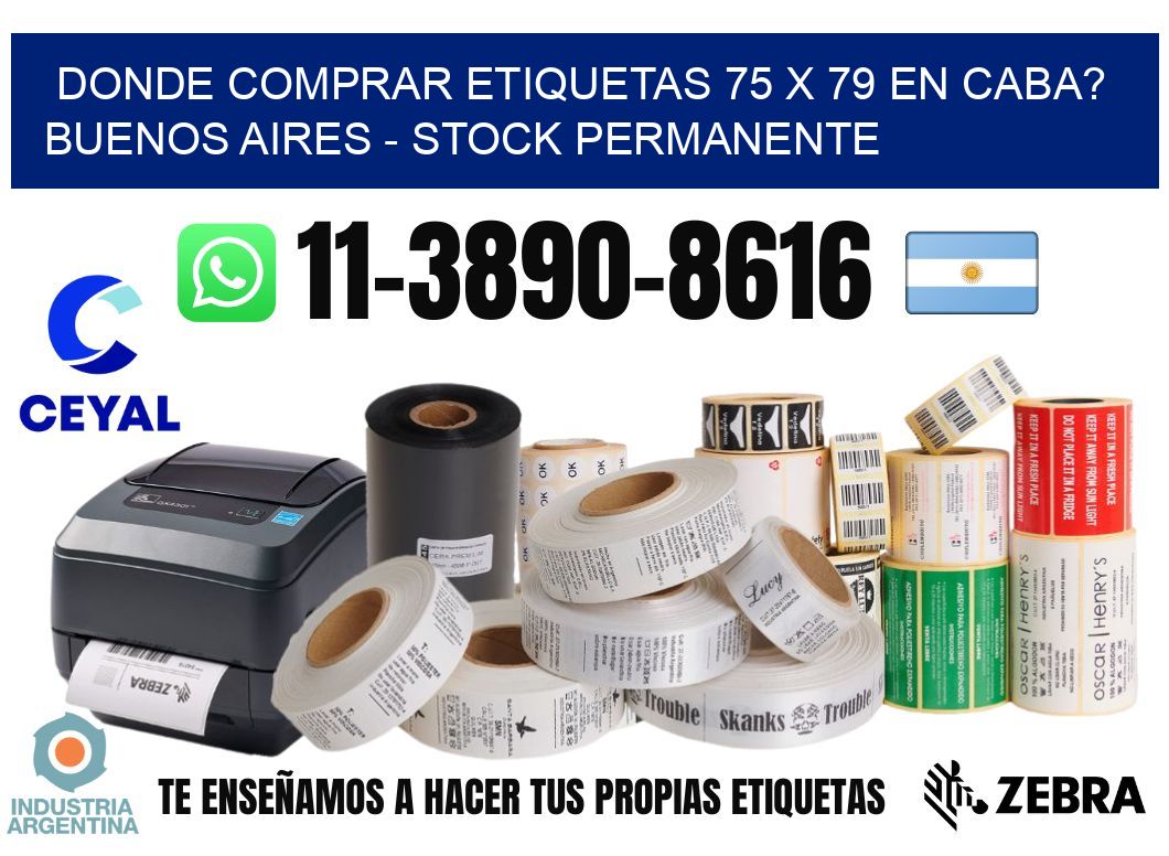 Donde Comprar etiquetas 75 x 79 en CABA? Buenos Aires - Stock permanente