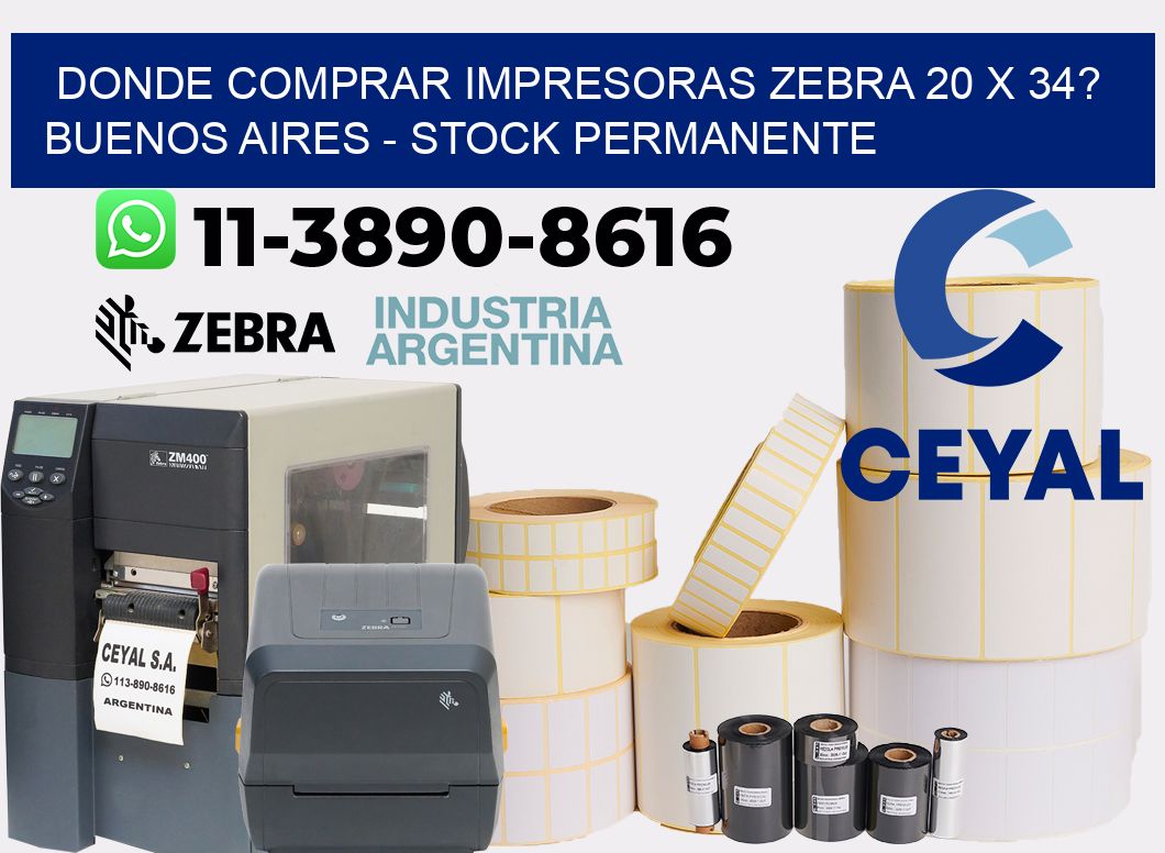 Donde Comprar impresoras zebra 20 x 34? Buenos Aires - Stock permanente
