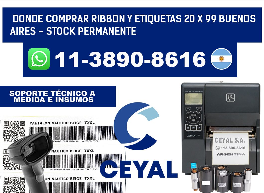 Donde Comprar ribbon y etiquetas 20 x 99 Buenos Aires - Stock permanente