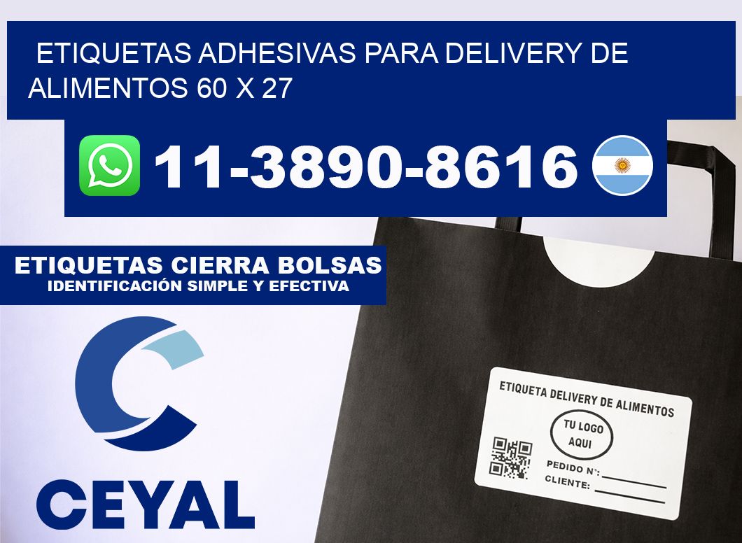 ETIQUETAS ADHESIVAS PARA DELIVERY DE ALIMENTOS 60 x 27