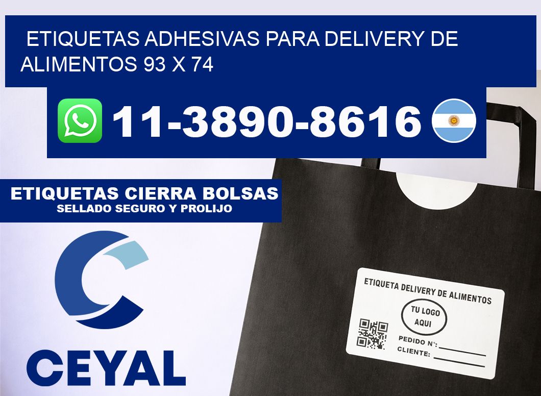 ETIQUETAS ADHESIVAS PARA DELIVERY DE ALIMENTOS 93 x 74