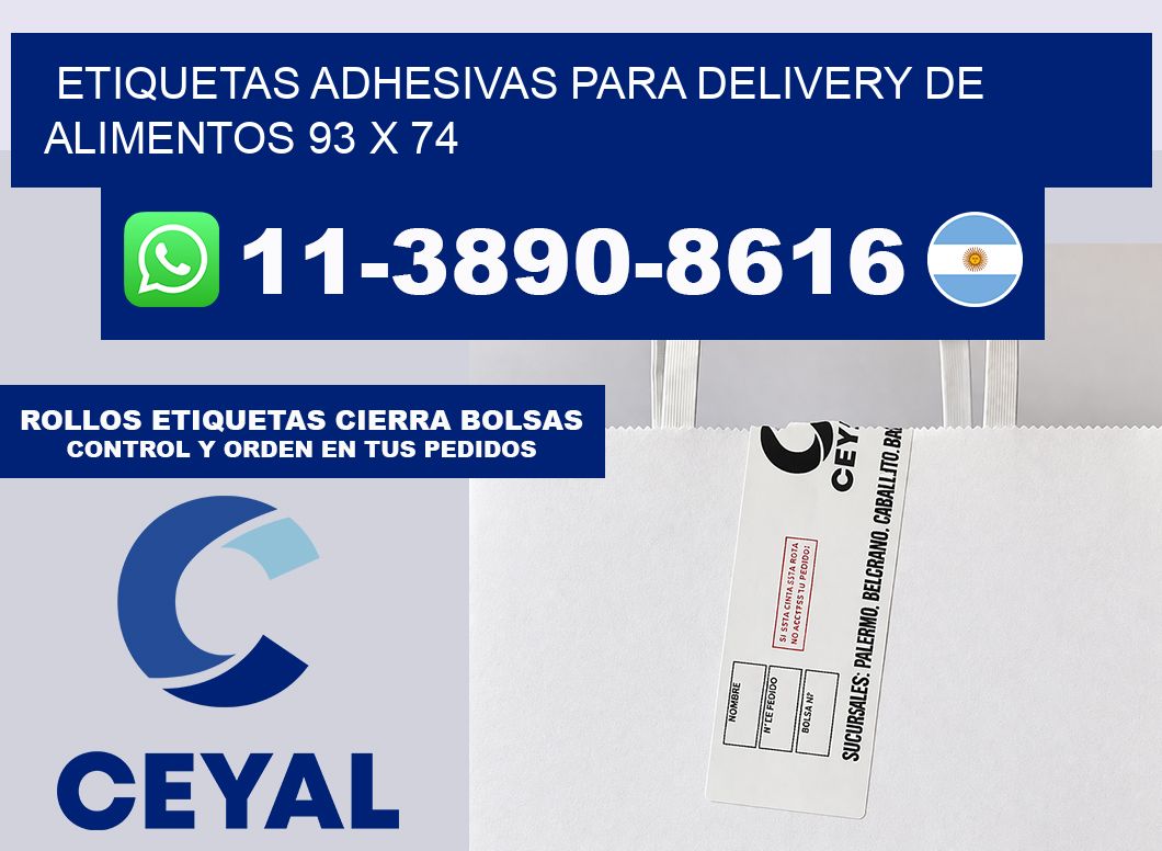 ETIQUETAS ADHESIVAS PARA DELIVERY DE ALIMENTOS 93 x 74