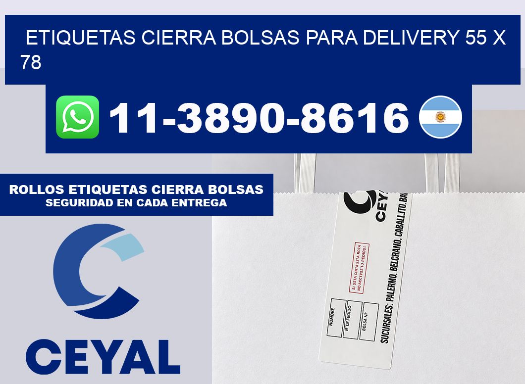 ETIQUETAS CIERRA BOLSAS PARA DELIVERY 55 x 78