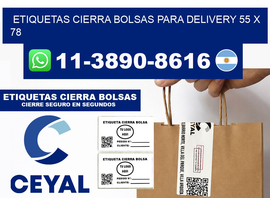 ETIQUETAS CIERRA BOLSAS PARA DELIVERY 55 x 78