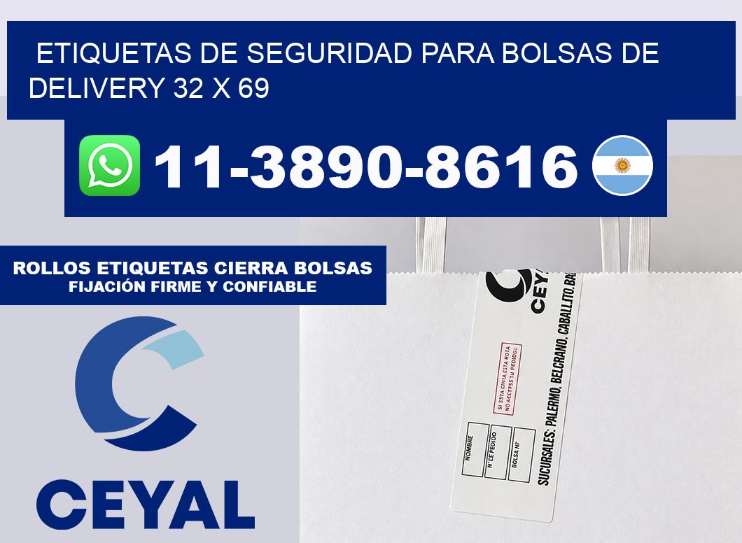 ETIQUETAS DE SEGURIDAD PARA BOLSAS DE DELIVERY 32 x 69