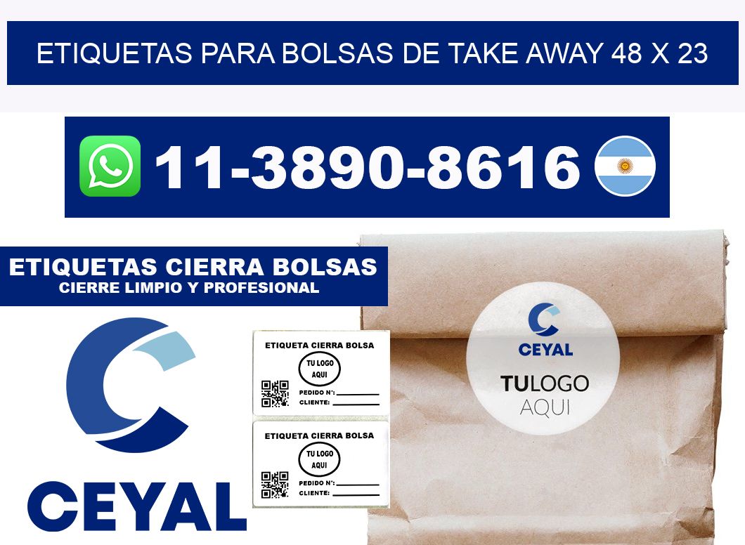 ETIQUETAS PARA BOLSAS DE TAKE AWAY 48 x 23