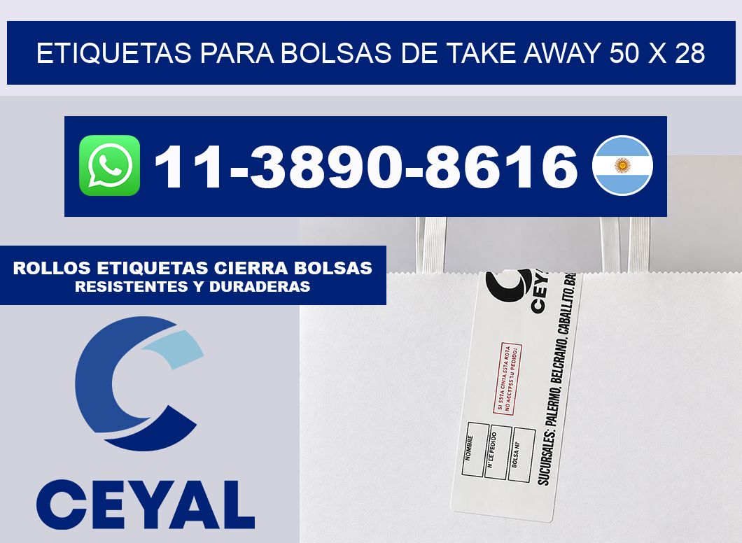 ETIQUETAS PARA BOLSAS DE TAKE AWAY 50 x 28