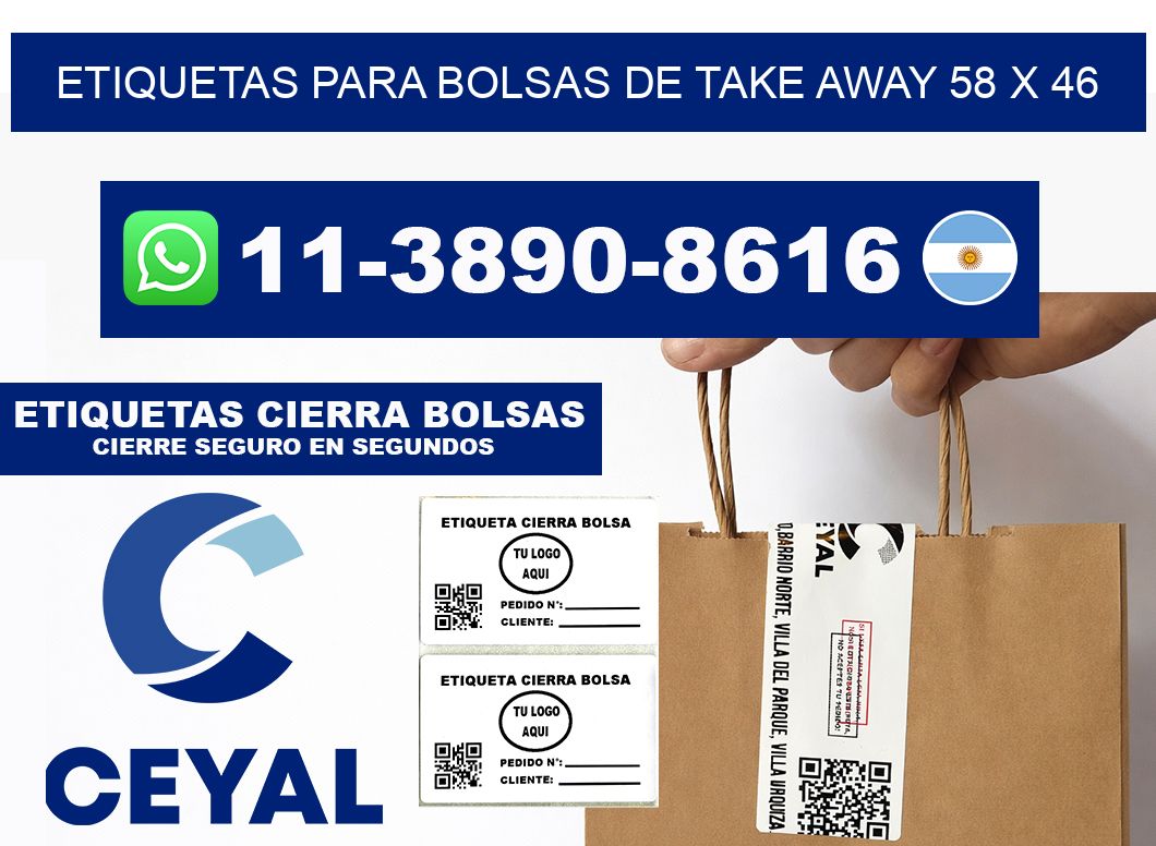 ETIQUETAS PARA BOLSAS DE TAKE AWAY 58 x 46