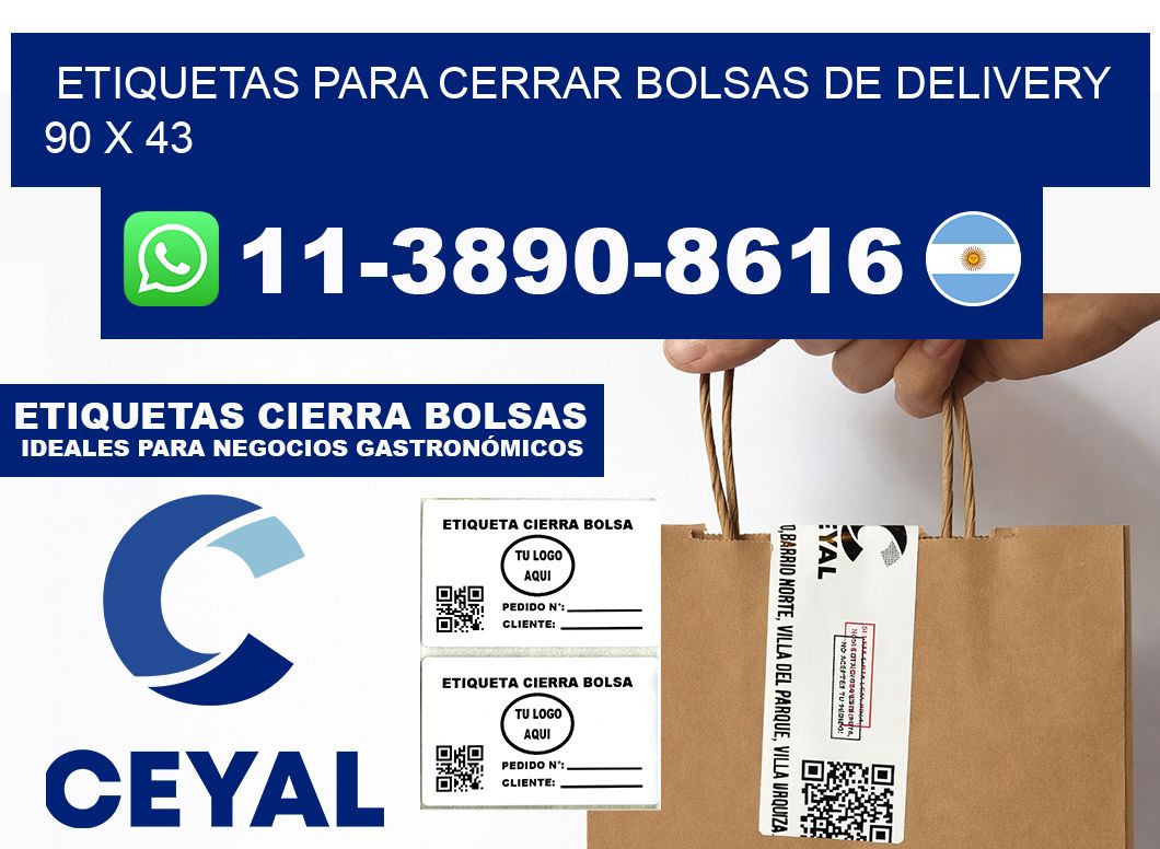 ETIQUETAS PARA CERRAR BOLSAS DE DELIVERY  90 x 43