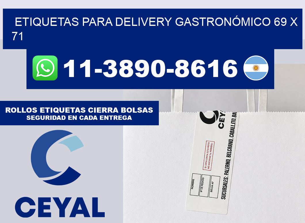 ETIQUETAS PARA DELIVERY GASTRONÓMICO 69 x 71