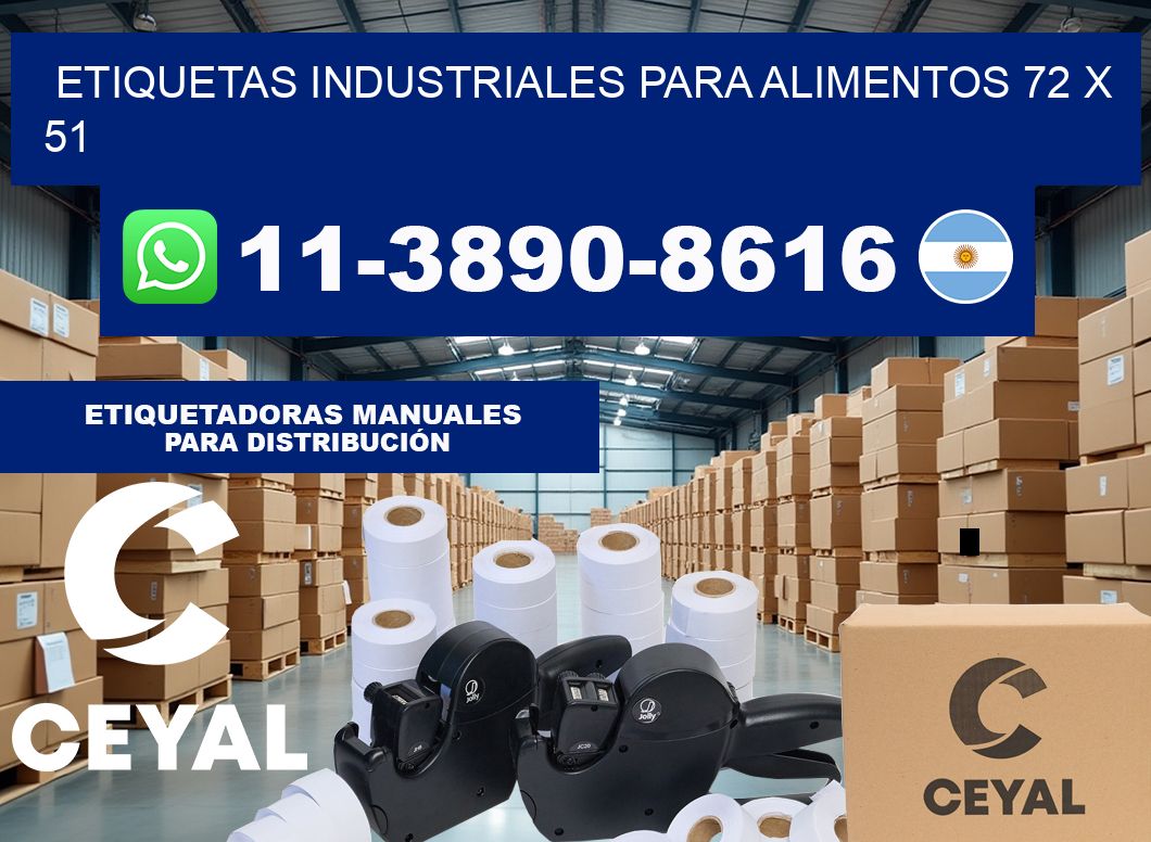 Etiquetas industriales para alimentos 72 x 51