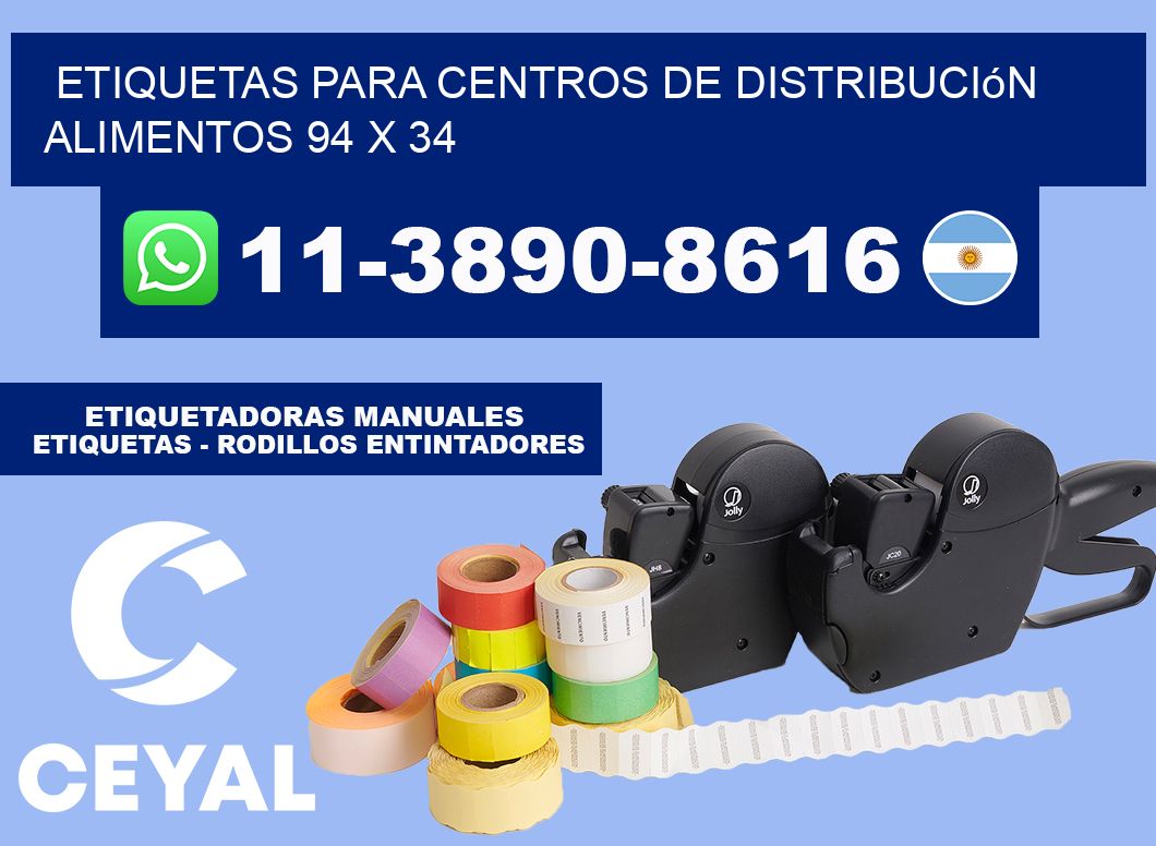 Etiquetas para centros de distribución alimentos 94 x 34